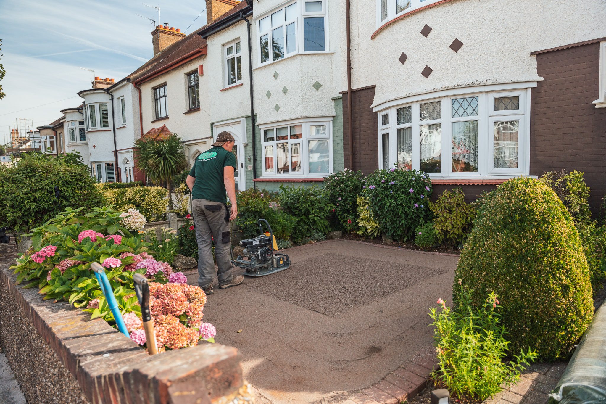 Preparing front lawn ready for artificial grass installation